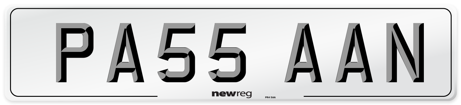 PA55 AAN Number Plate from New Reg